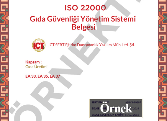 Gıda Güvenliği Yönetim Belgesi