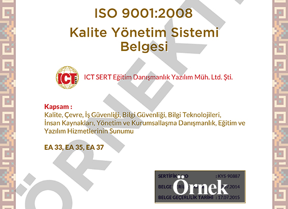 Kalite Yönetim Sistemi Belgesi